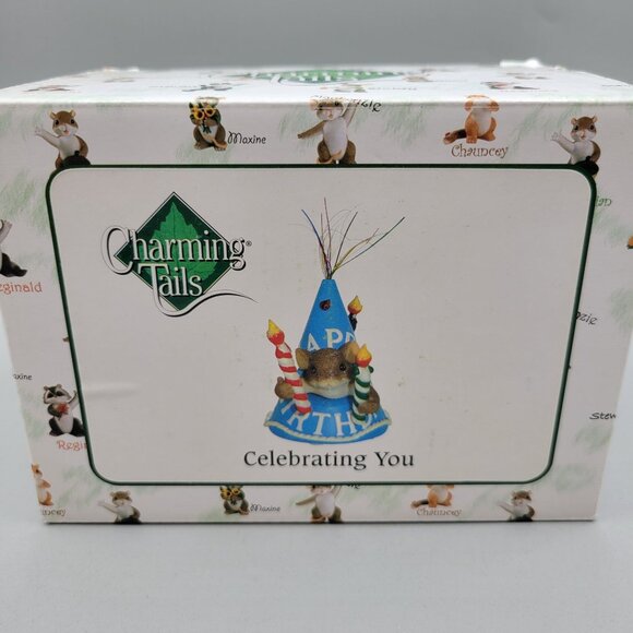 Charming Tails Celebrating You Musical Figurine Birthday Hat Candles Mouse - Picture 7 of 8